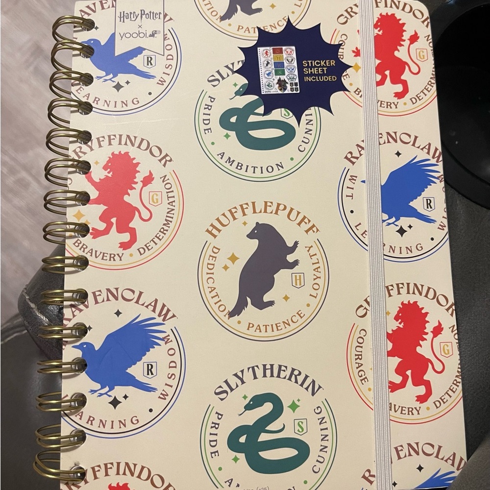 Yoobi Harry Potter House Crest Spiral Journal 100 sheets with stickers NEW